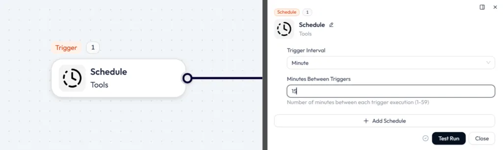 schedule trigger time