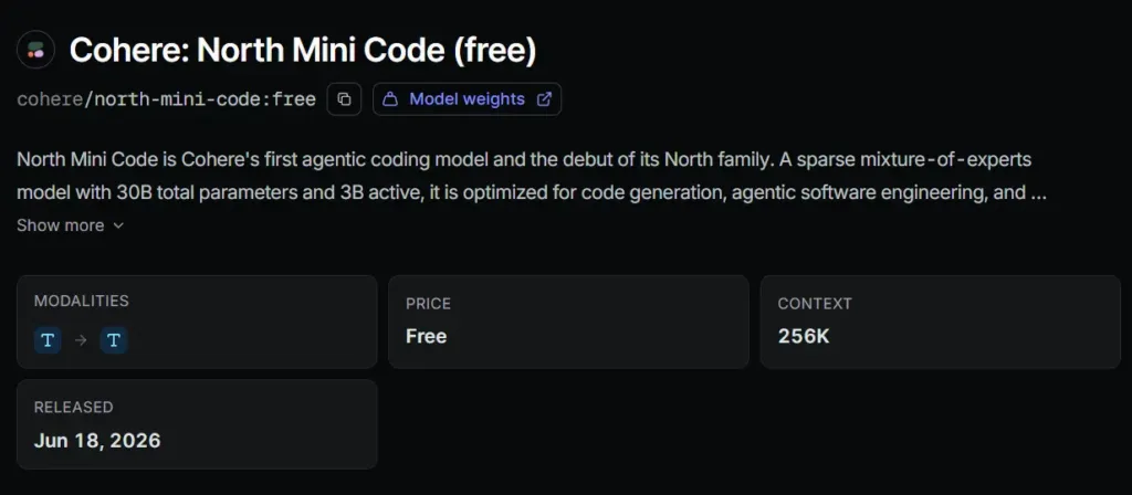 Cohere North Mini Code free