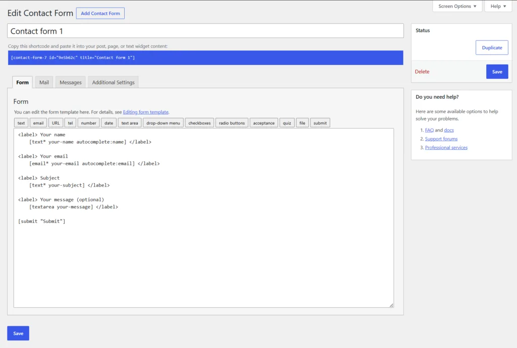 contact form 7