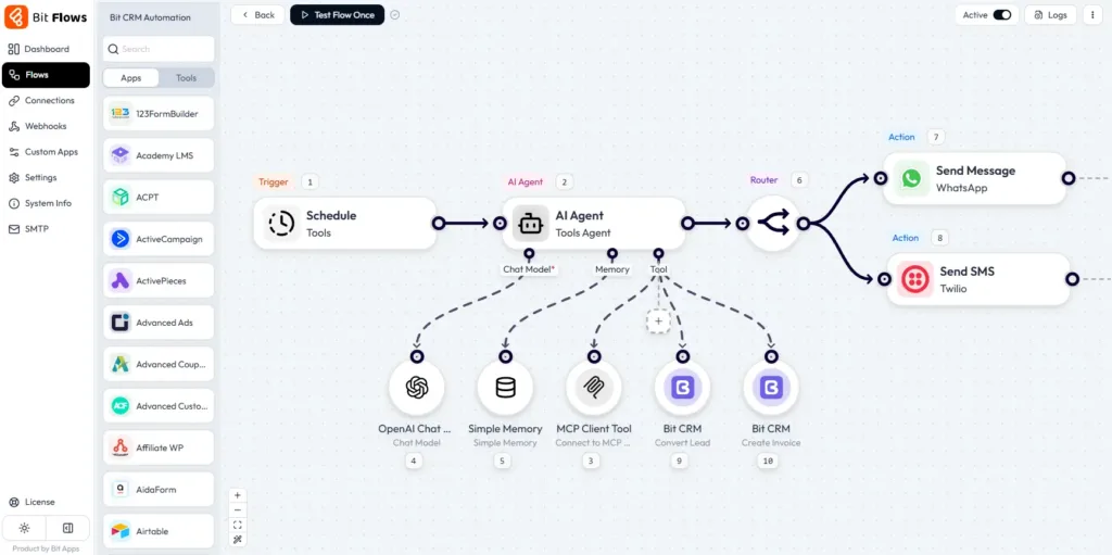 Bit CRM automation with Bit Flows