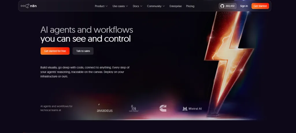 n8n self-hosted AI workflow automation platform interface